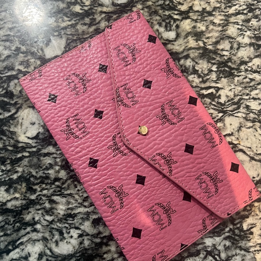 MCM Pink Logo Clutch